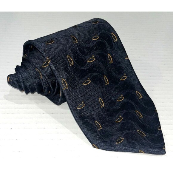 ERMENEGILDO ZEGNA Men's 100% Silk Necktie ITALY Luxury Abstract - Picture 4 of 14